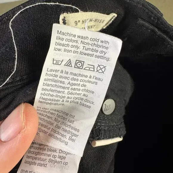 Madewell Black Jeans 9" High Rise Skinny Denim Lunar Wash US Womens 25 - Picture 7 of 8